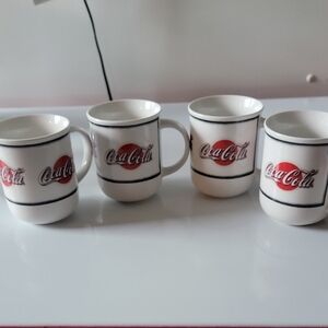 Coca Cola Red and White Vintage Ceramic Mugs
